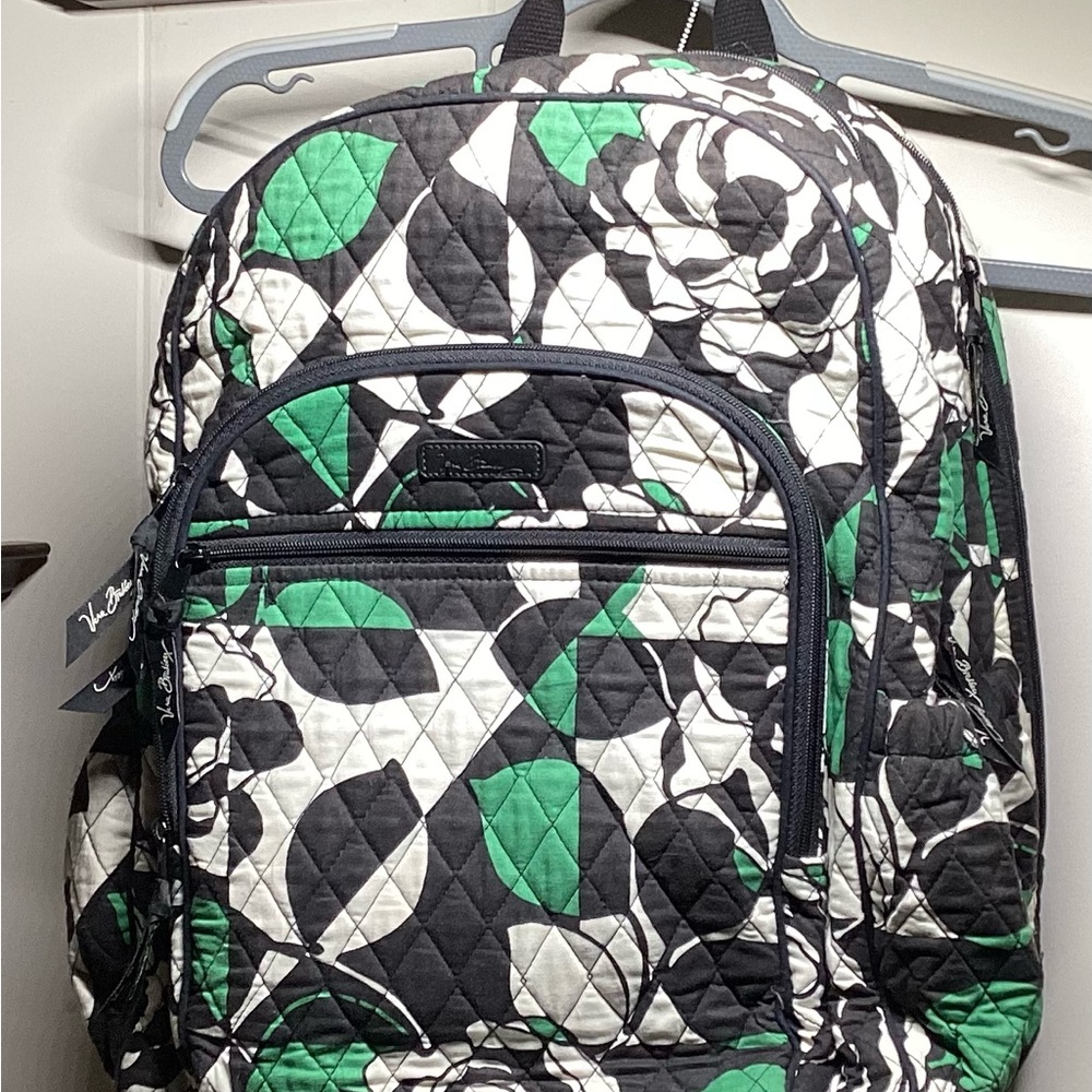 Vera Bradley Black and Green Floral Backpack